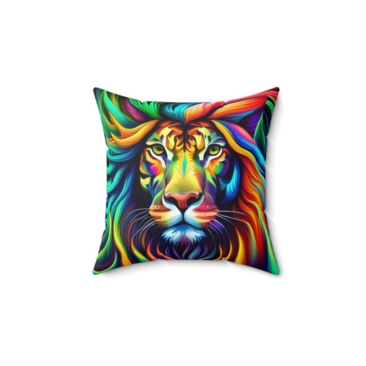 trippyhippi lion handspun pillow