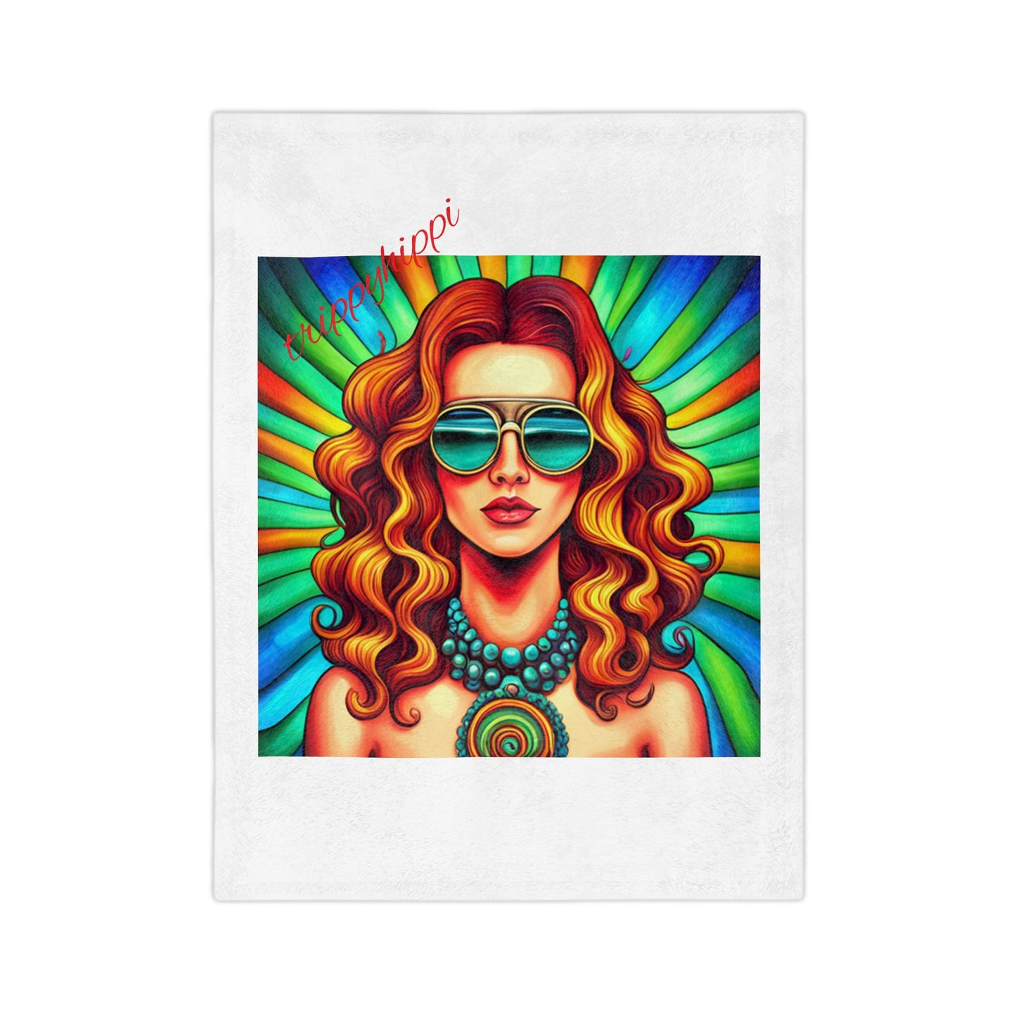 trippyhippi sun girl Velveteen Blanket