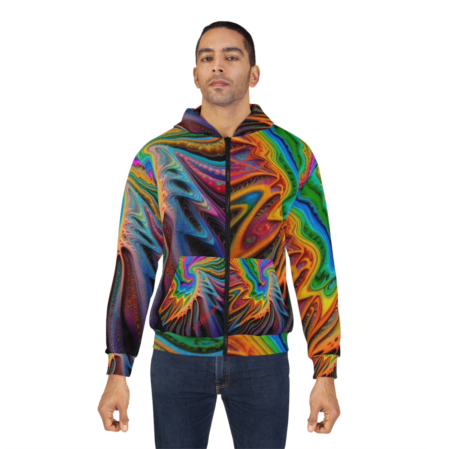 trippy multicolor Zip Hoodie