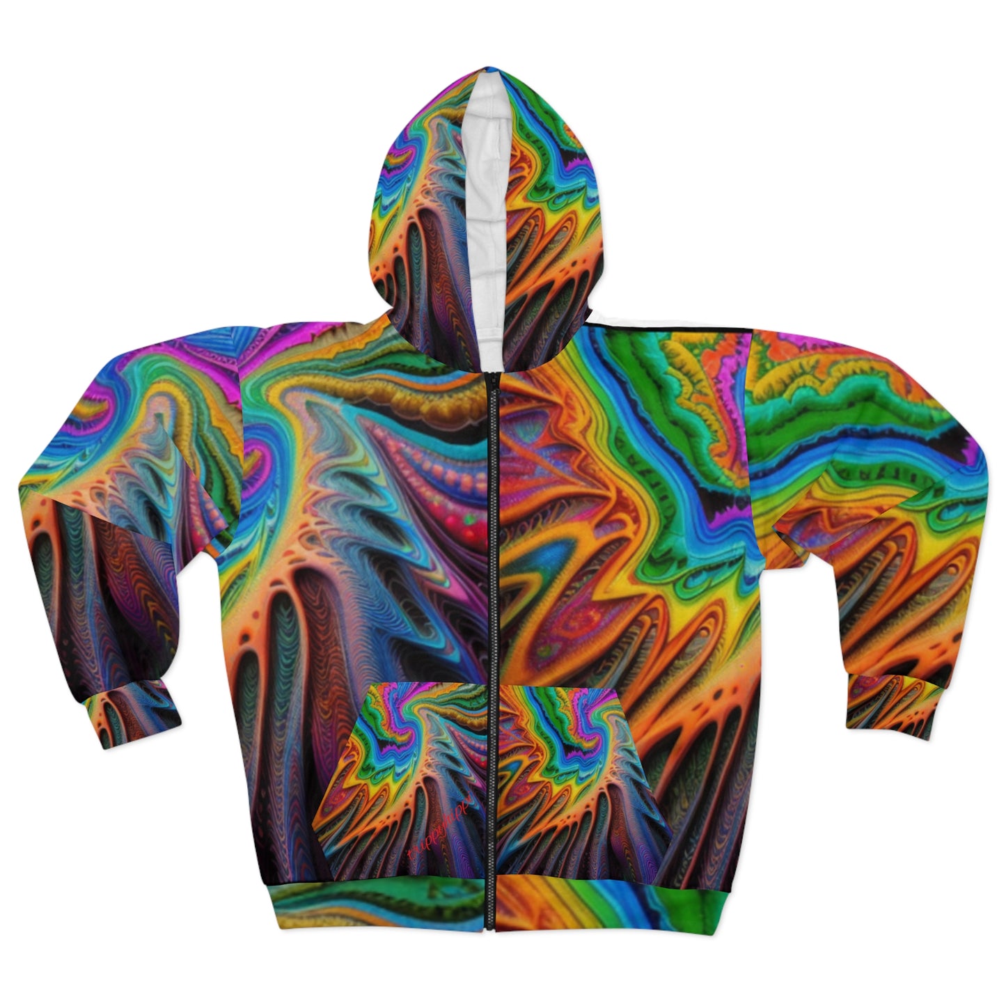 trippy multicolor Zip Hoodie