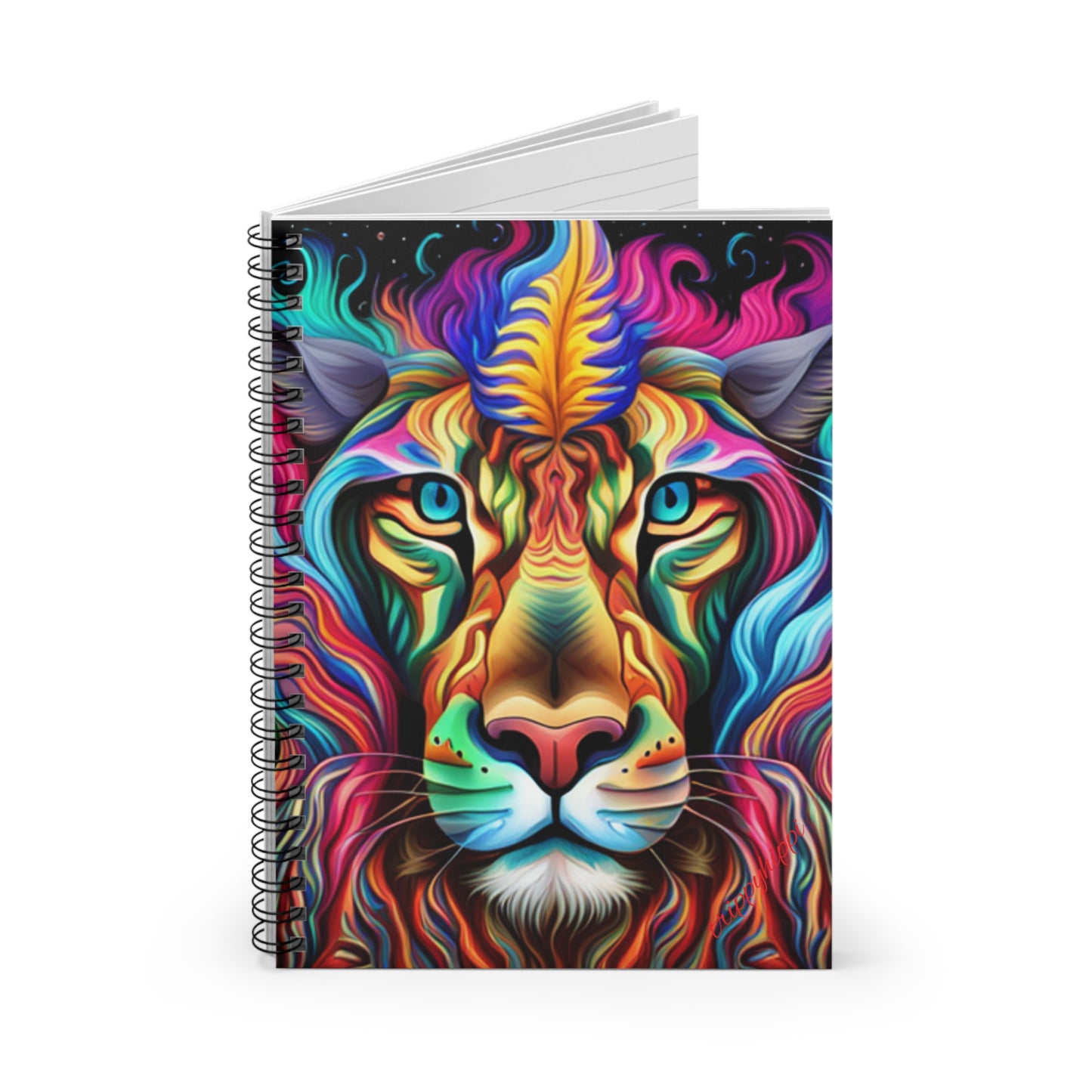 trippyhippi lion Spiral Notebook